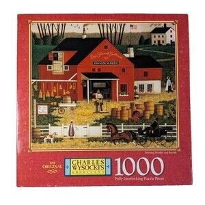 1999 MB Charles Wysocki BROOMS, BRUSHES & BARR 1000 piece Jigsaw Puzzle COMPLETE